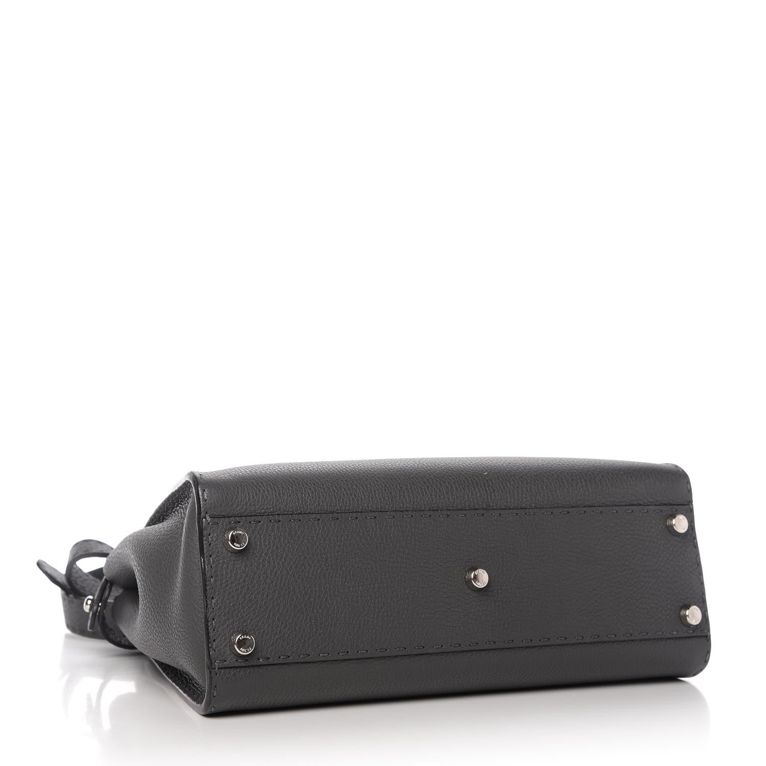 Fendi Cuoio Romano Selleria Bi-Color Medium Peekaboo Iconic Satchel Asfalto Latte 4 of 9