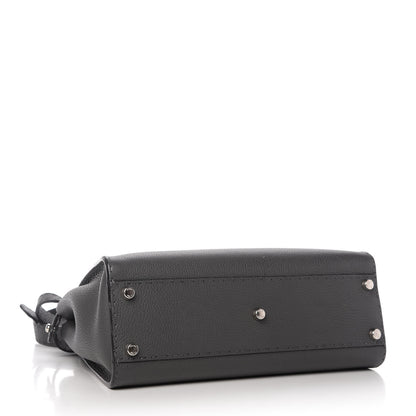 Fendi Cuoio Romano Selleria Bi-Color Medium Peekaboo Iconic Satchel Asfalto Latte 4 of 9