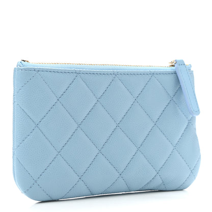 Chanel Caviar Quilted Small Cosmetic Case Light Blue 3 of 8