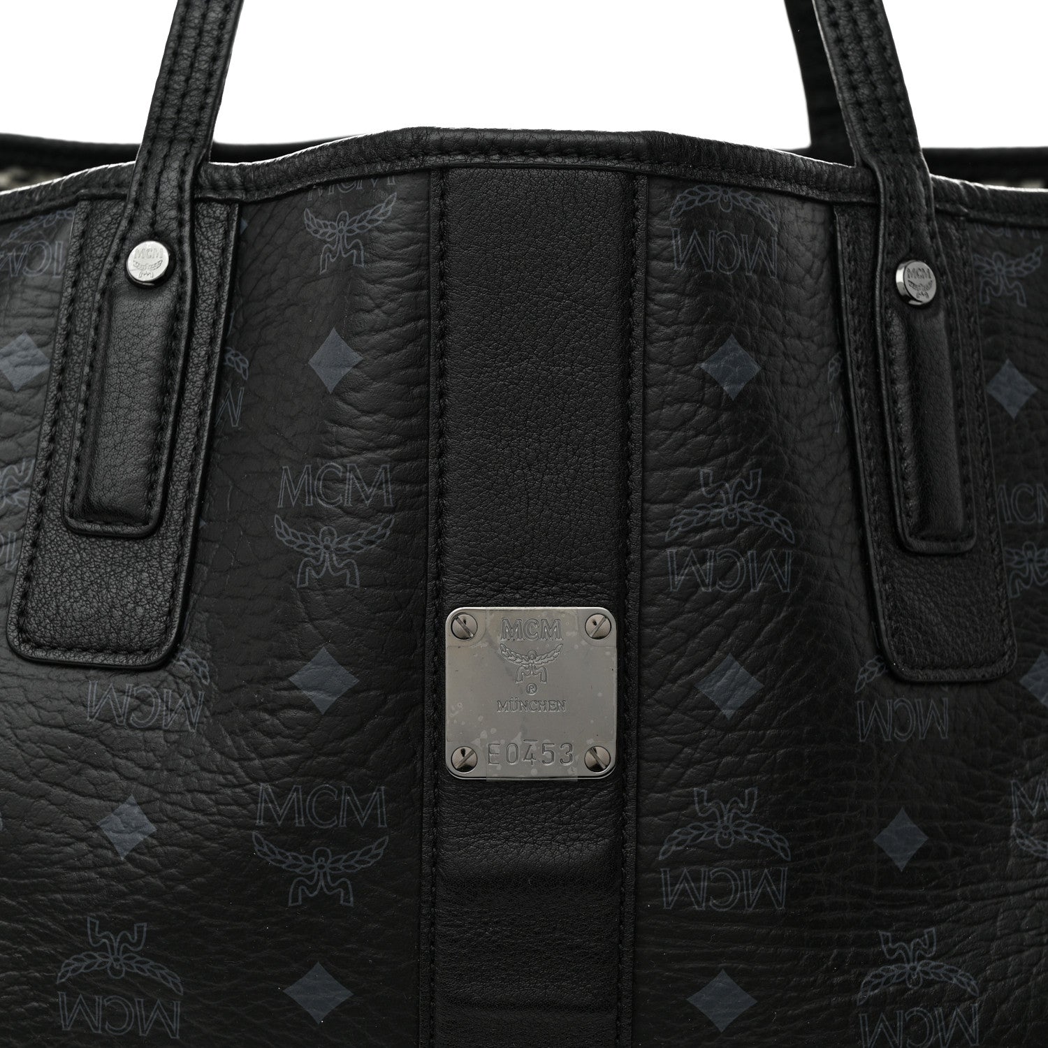 MCM Visetos Large Liz Reversible Shopper Tote Black 9 of 16