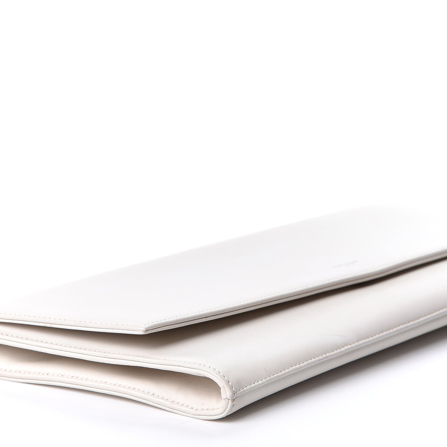 Calfskin Diagonal Clutch White