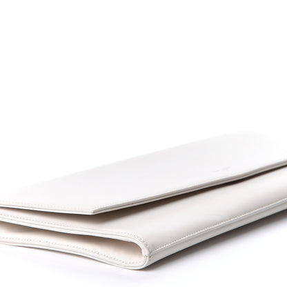 Saint Laurent Calfskin Diagonal Clutch White 7 of 9