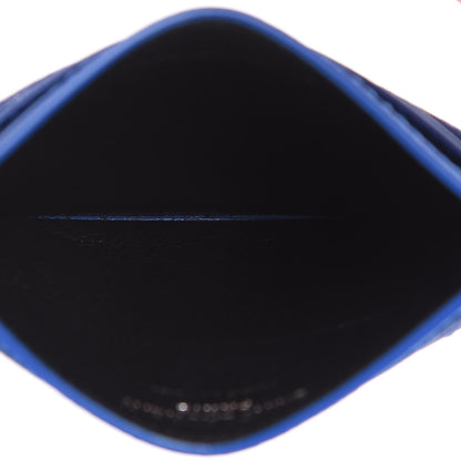 Saint Laurent Grain De Poudre Matelasse Chevron Credit Monogram Card Case Blue Majorelle 5 of 8