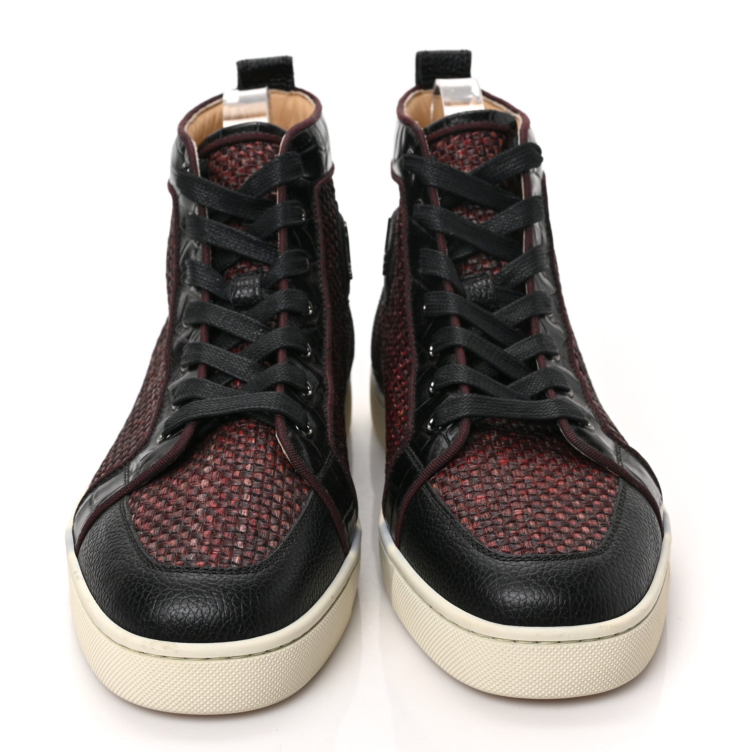 Christian Louboutin Raffia Crocodile Embossed Rantus Mens Orlato Flat Sneakers 42.5 Bordeaux 2 of 8