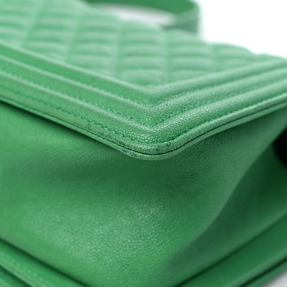 Chanel Caviar Quilted Medium Boy Flap Green 11 of 14