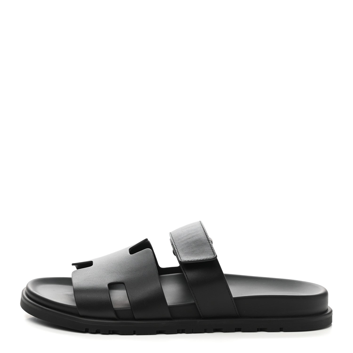 Hermes Calfskin Mens Chypre Sandals 43 Black 1 of 8