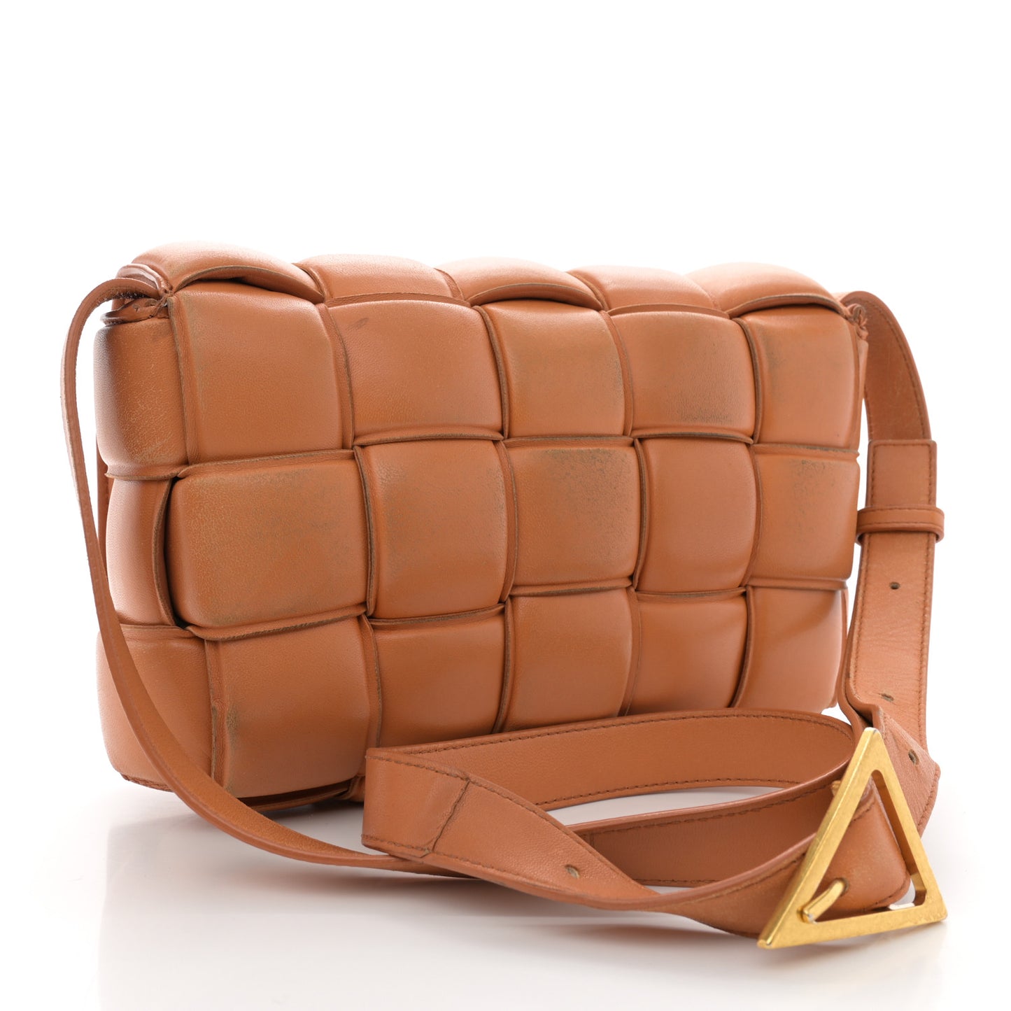 Nappa Maxi Intreccio Padded Cassette Crossbody Bag Clay