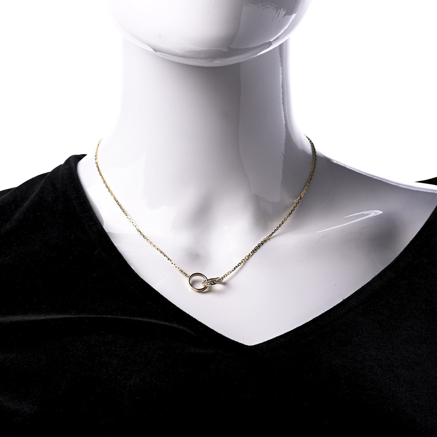 18K Yellow Gold Diamond Interlocking LOVE Necklace