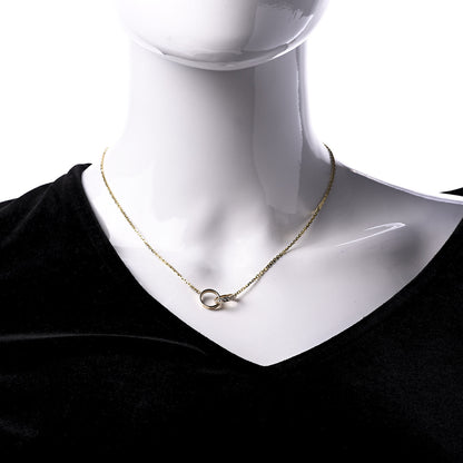 Cartier 18K Yellow Gold Diamond Interlocking LOVE Necklace 2 of 8
