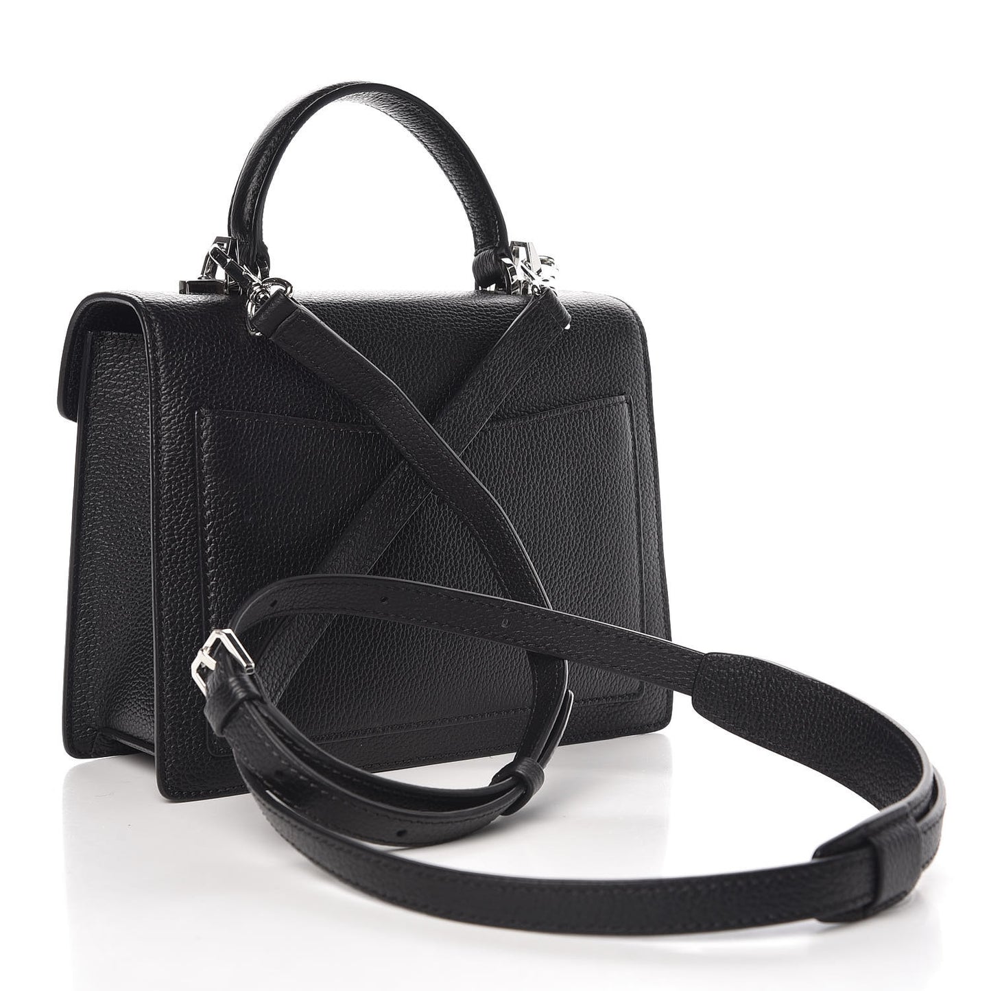 Grained Calfskin Small Patricia Satchel Black