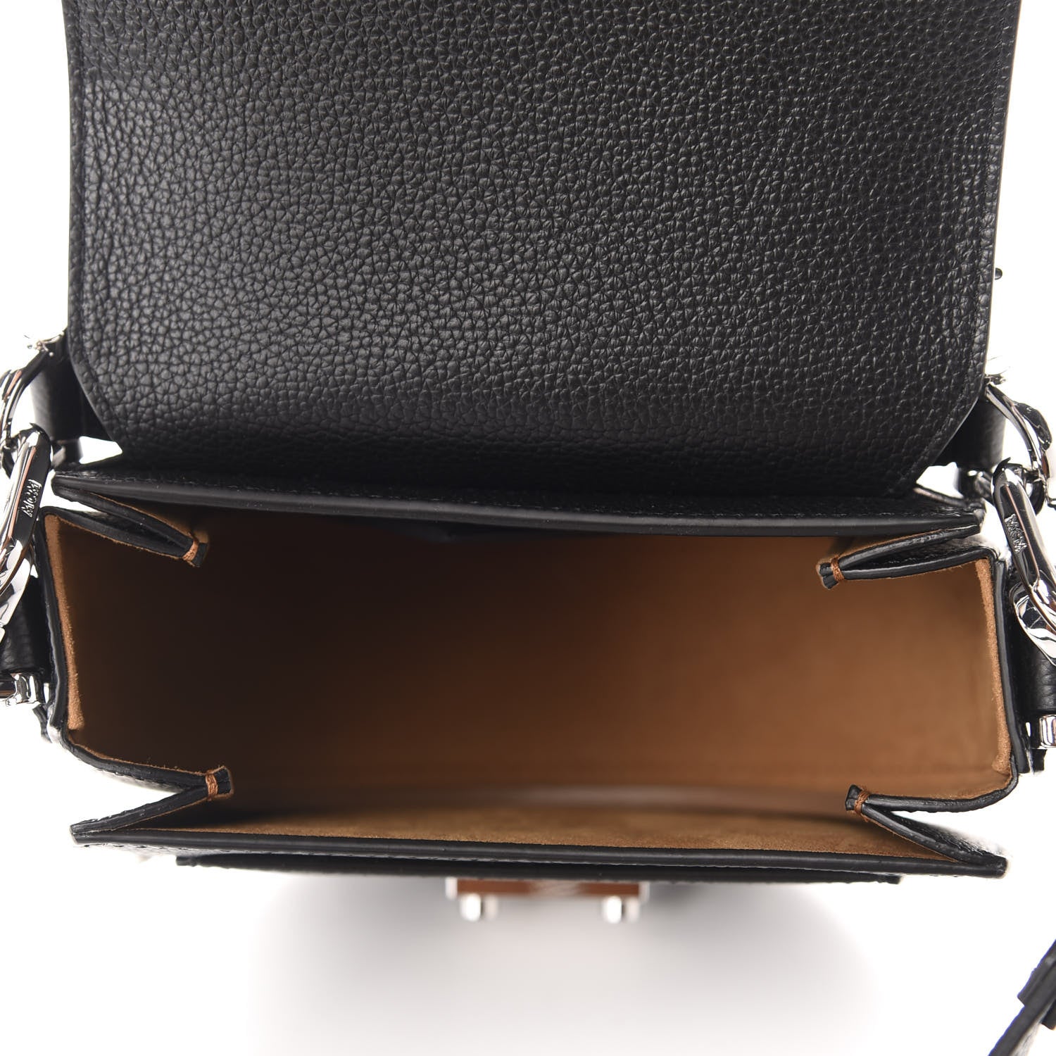 MCM Calfskin Mini Patricia Studded Crossbody Bag Black 5 of 10