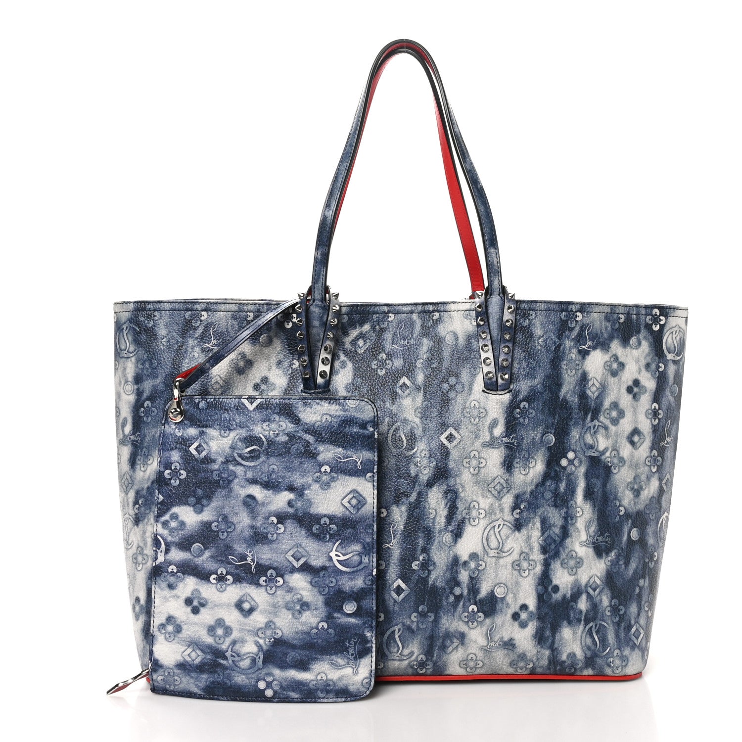 Christian Louboutin Metallic Calfskin Tie Dye Spikes East West Cabata Tote Multicolor 3 of 10