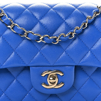 Chanel Caviar Quilted Small Double Flap Blue 8 of 10