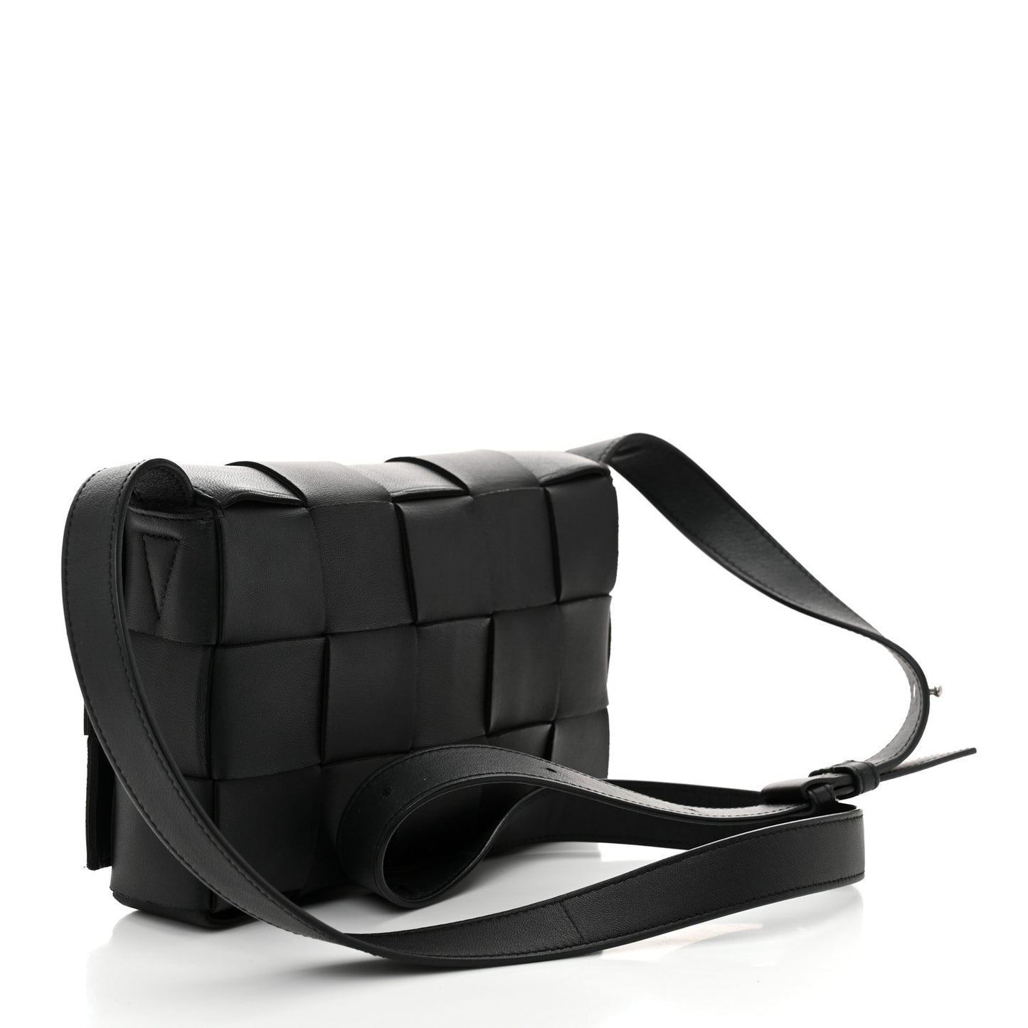 Lambskin Maxi Intrecciato Cassette Crossbody Bag Black