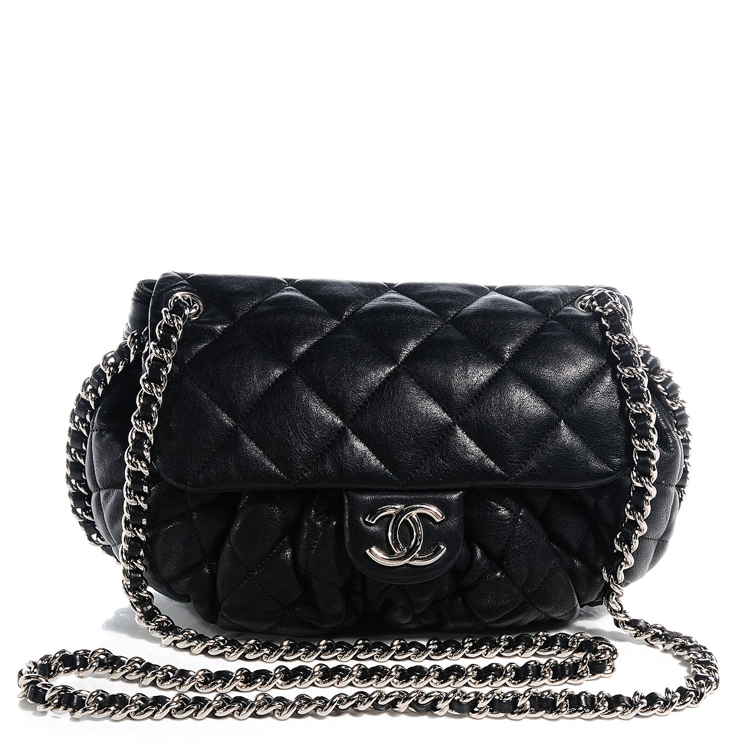 Chanel Lambskin Chain Around Medium Messenger Bag Black 1 of 8