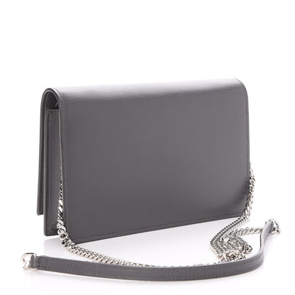 Saint Laurent Smooth Calfskin Classic Monogram Kate Tassel Chain Wallet Grey 3 of 6