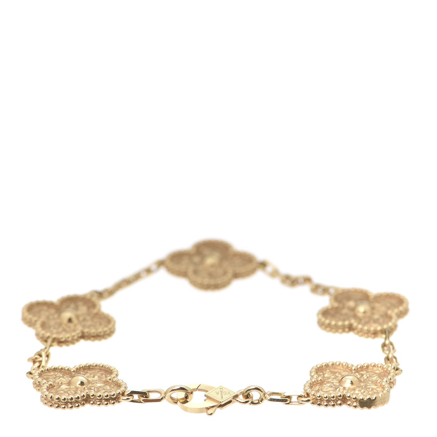 Van Cleef & Arpels 18K Yellow Gold 5 Motifs Vintage Alhambra Bracelet 3 of 7