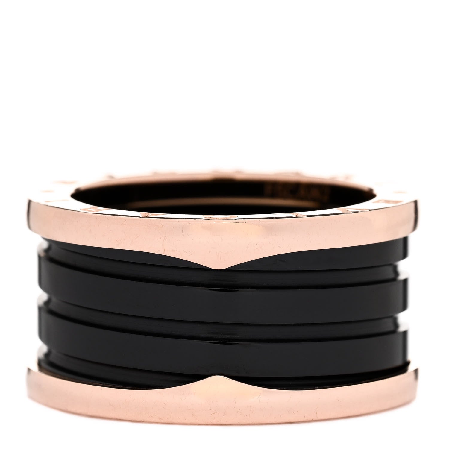 Bulgari 18K Rose Gold Black Ceramic B.Zero1 Four-Band Ring 57 8 3 of 6