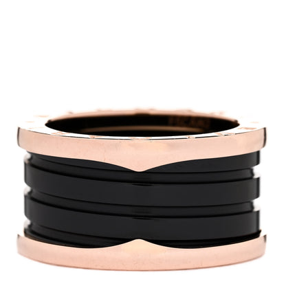 Bulgari 18K Rose Gold Black Ceramic B.Zero1 Four-Band Ring 57 8 3 of 6