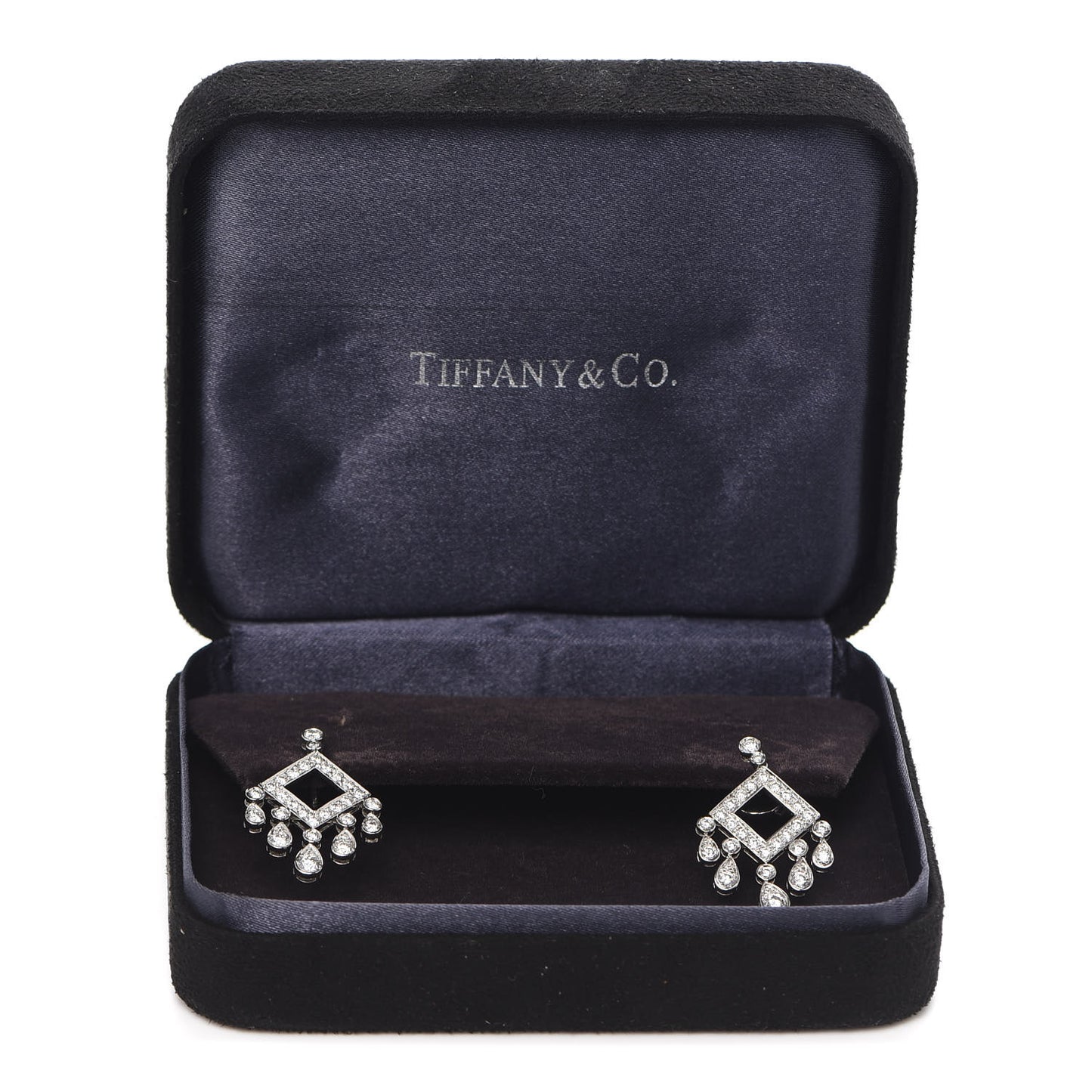 Platinum Diamond Legacy Square Drop Earrings