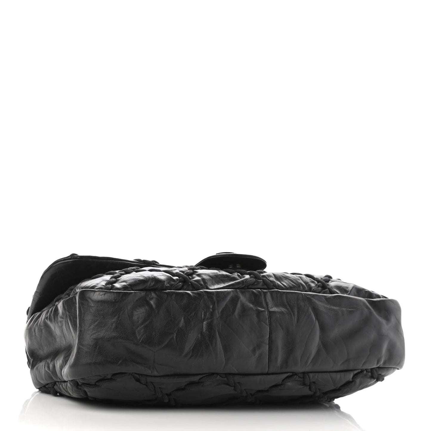 Calfskin Ultra Stitch Oversize Flap Black