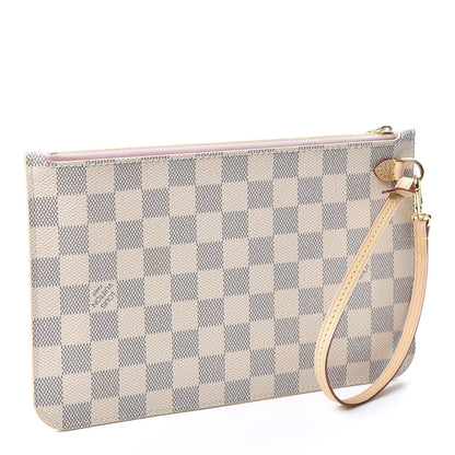 Louis Vuitton Damier Azur Neverfull MM GM Pochette Rose Ballerine 2 of 8