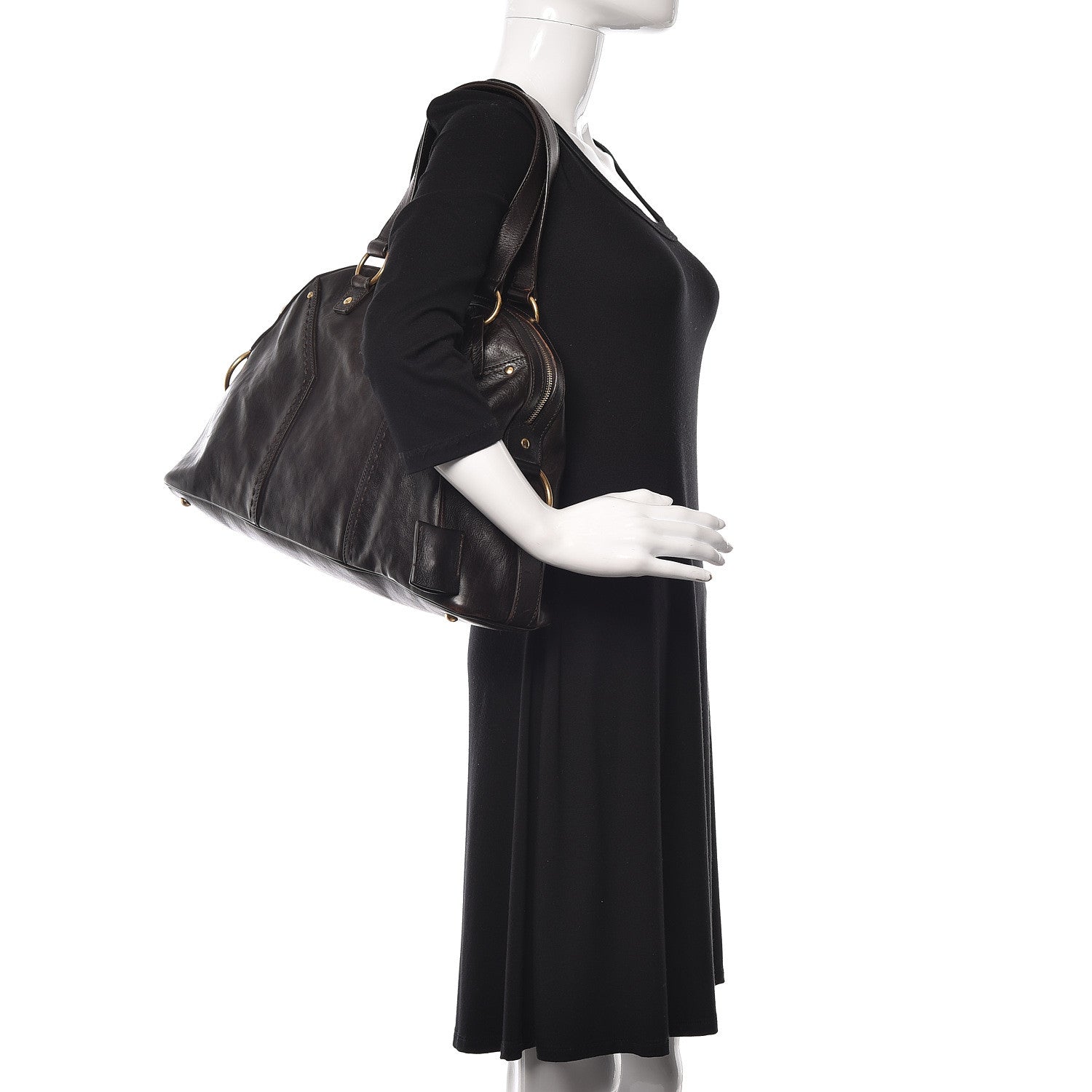 Saint Laurent Calfskin Large Muse Dark Brown 2 of 16