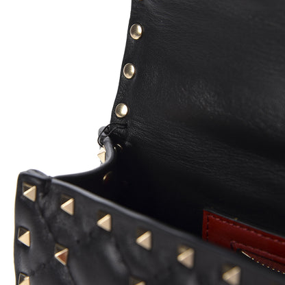 Valentino Garavani Nappa Medium Rockstud Spike Halfmoon Saddle Bag Black 9 of 10