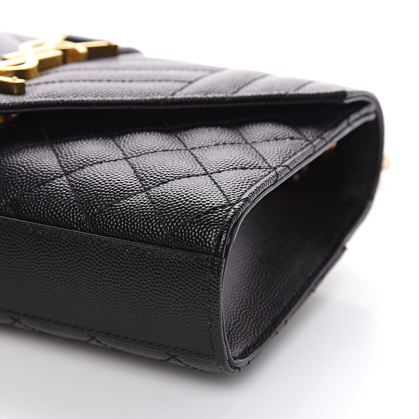 Grain De Poudre Textured Mixed Matelasse Triquilt Small Monogram Satchel Black