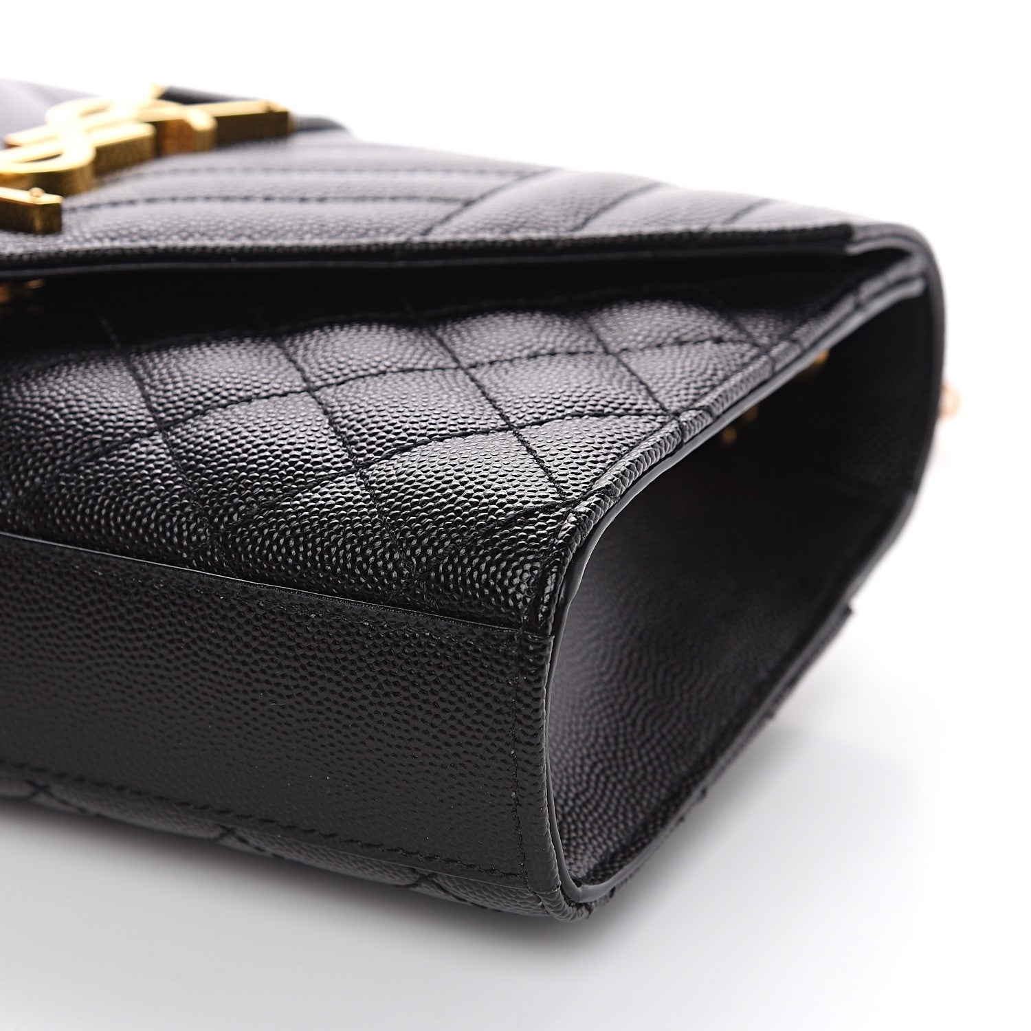 Saint Laurent Grain De Poudre Textured Mixed Matelasse Triquilt Small Monogram Satchel Black 10 of 10