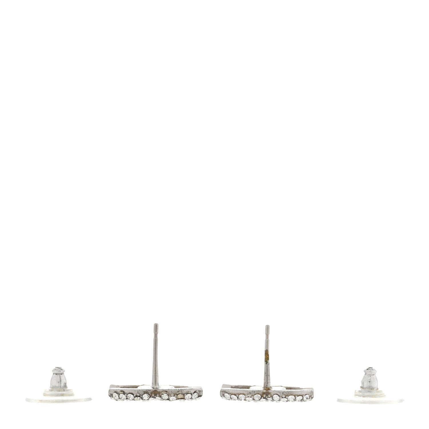 Chanel Crystal CC Earrings Silver 3 of 5