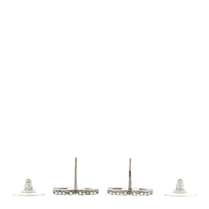 Chanel Crystal CC Earrings Silver 3 of 5