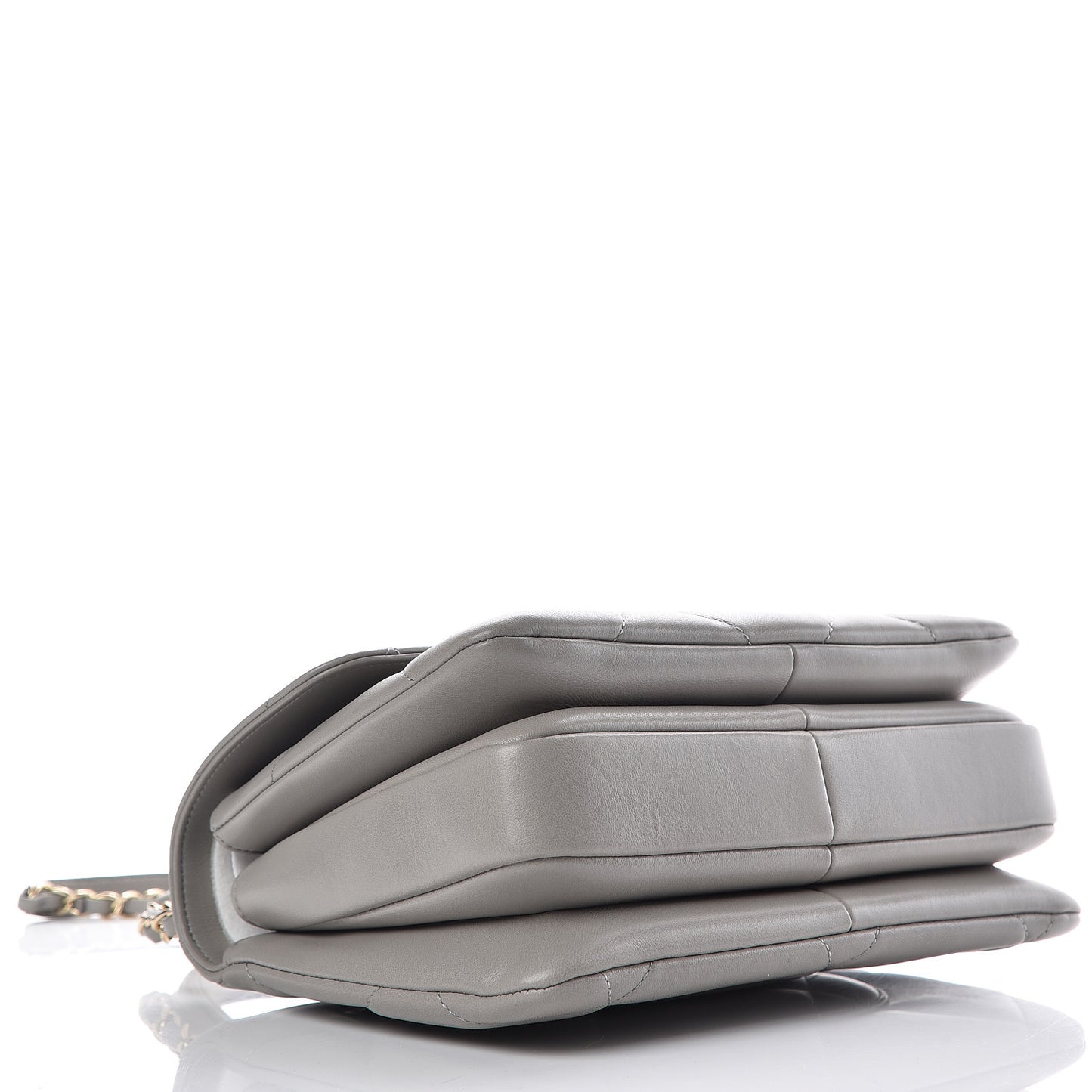 Lambskin Quilted Small Trendy CC Top Handle Flap Grey