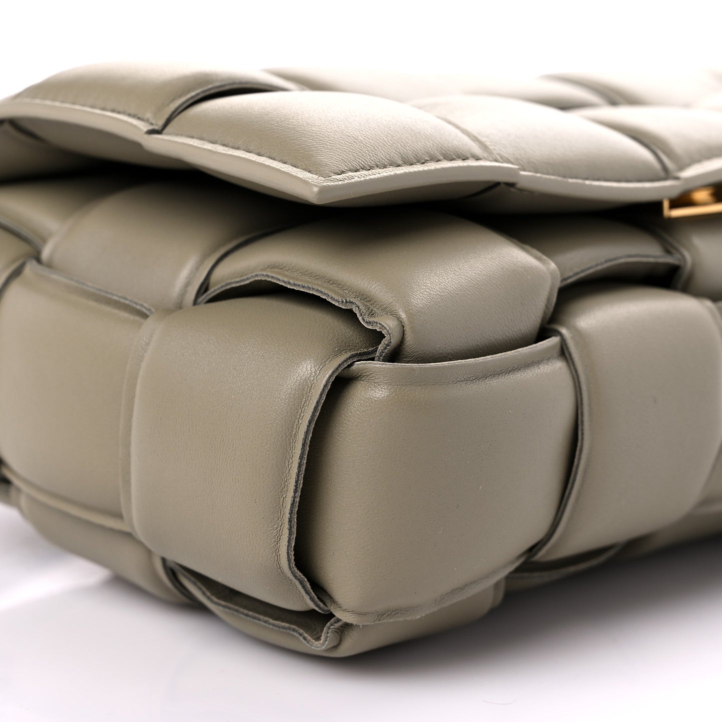 Nappa Maxi Intreccio Padded Cassette Crossbody Bag Taupe