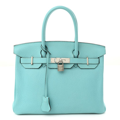 Hermes Taurillon Clemence Birkin 30 Bleu Atoll 1 of 12