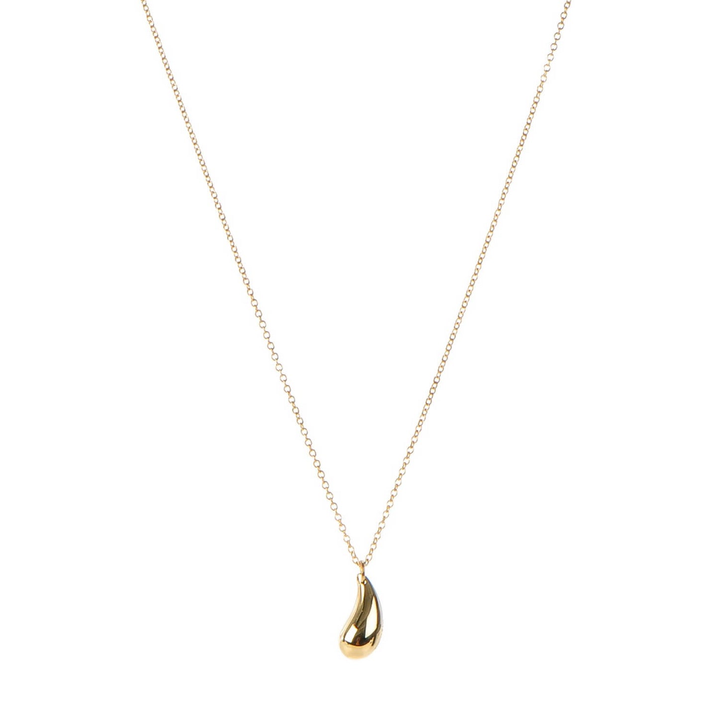 18K Yellow Gold 12mm Elsa Peretti Teardrop Pendant Necklace