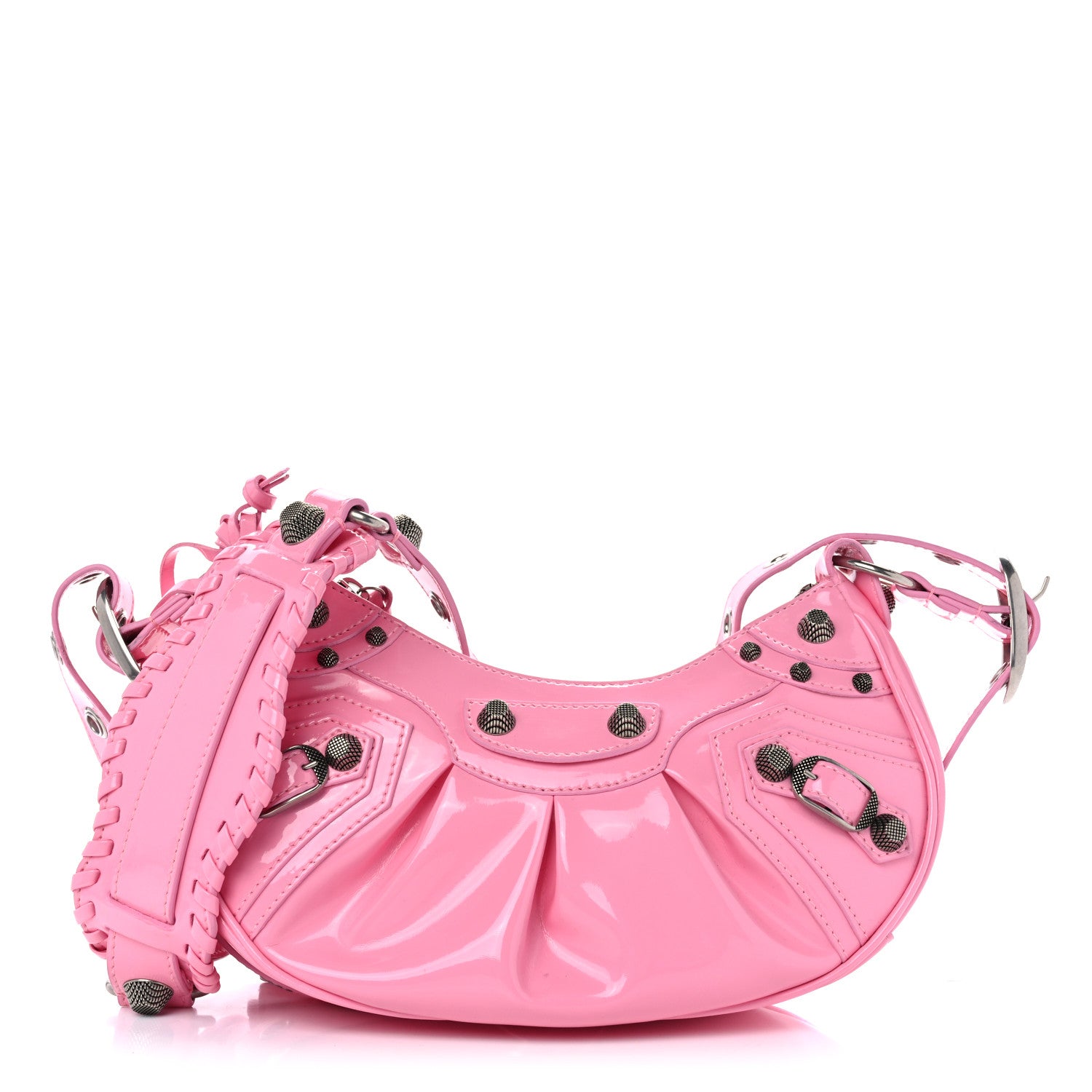 Balenciaga Patent Faux Leather Le Cagole Shoulder Bag XS Sweet Pink 1 of 11