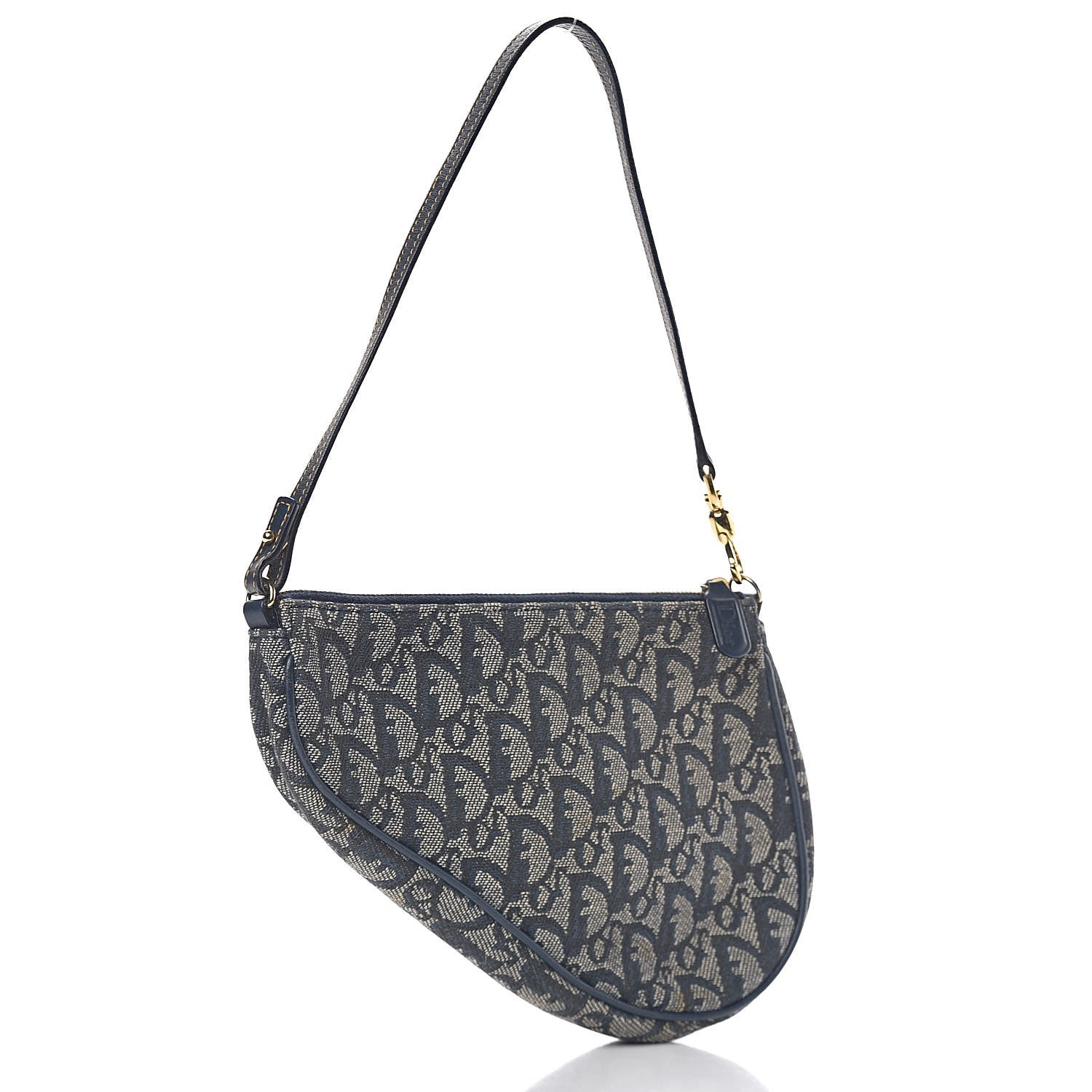 Christian Dior Monogram Mini Saddle Pochette Navy 4 of 10