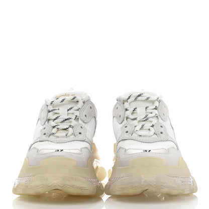 Balenciaga Fabric Mesh Clear Sole Womens Triple S Sneakers 37 White 2 of 7