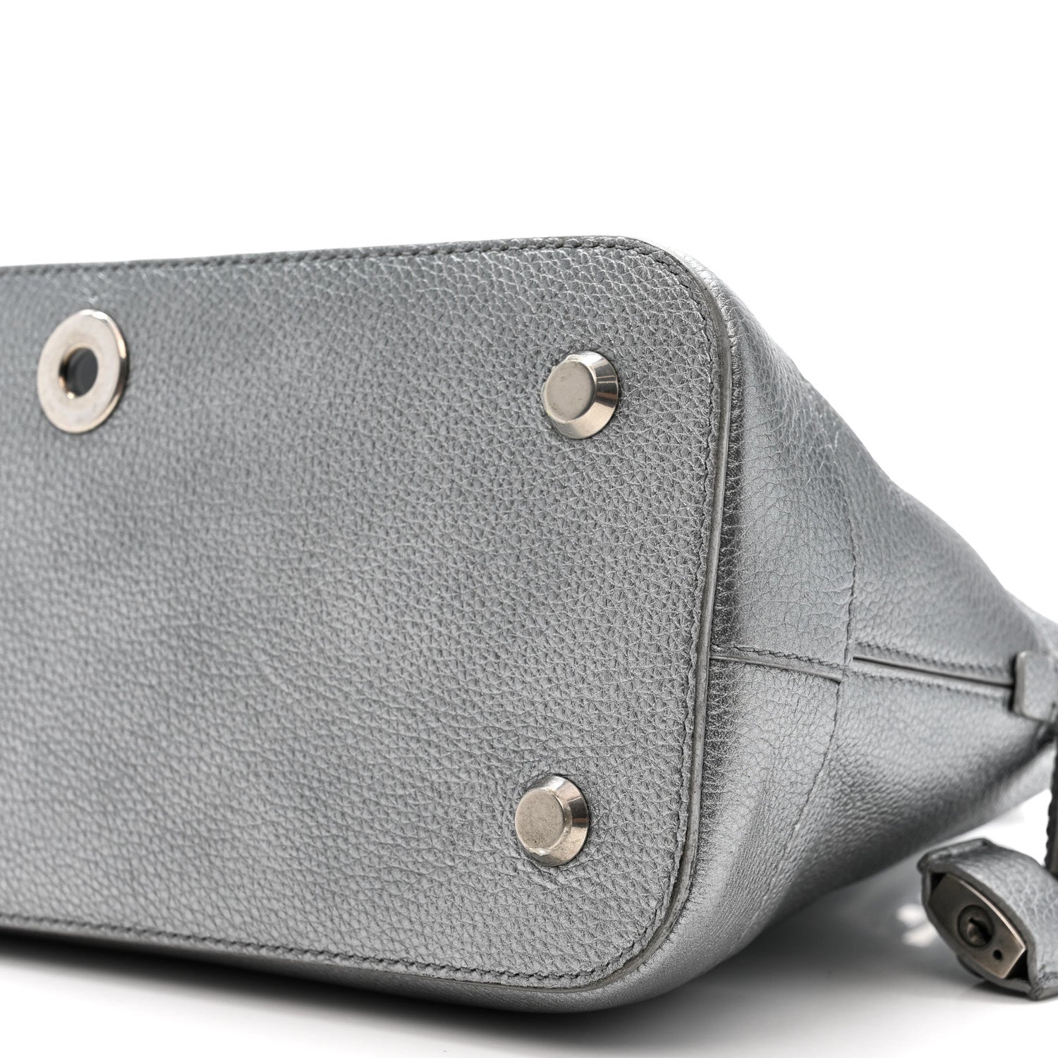 Balenciaga Metallic Calfskin LED Logo Projector Top Handle Bag
