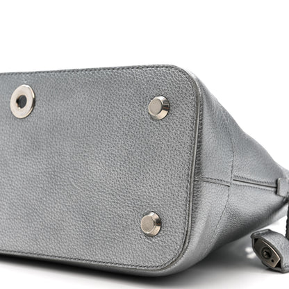 Balenciaga Metallic Calfskin LED Logo Projector Top Handle Bag Silver 11 of 17