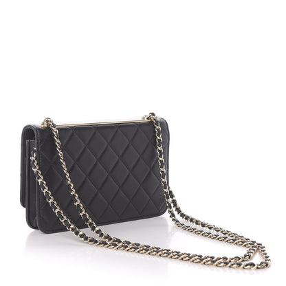 Chanel Lambskin Quilted Trendy CC Wallet On Chain WOC Black 4 of 13