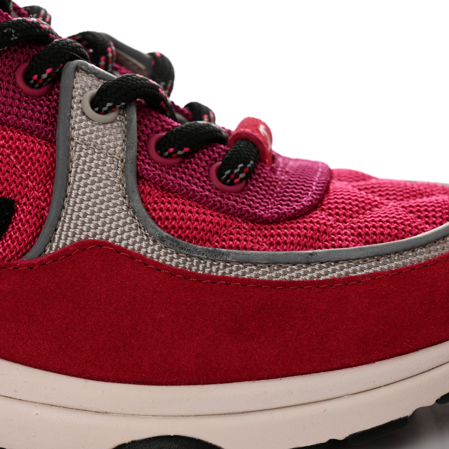 Mesh Suede Calfskin Grained Calfskin Womens CC Sneakers Dark 36.5 Pink Silver
