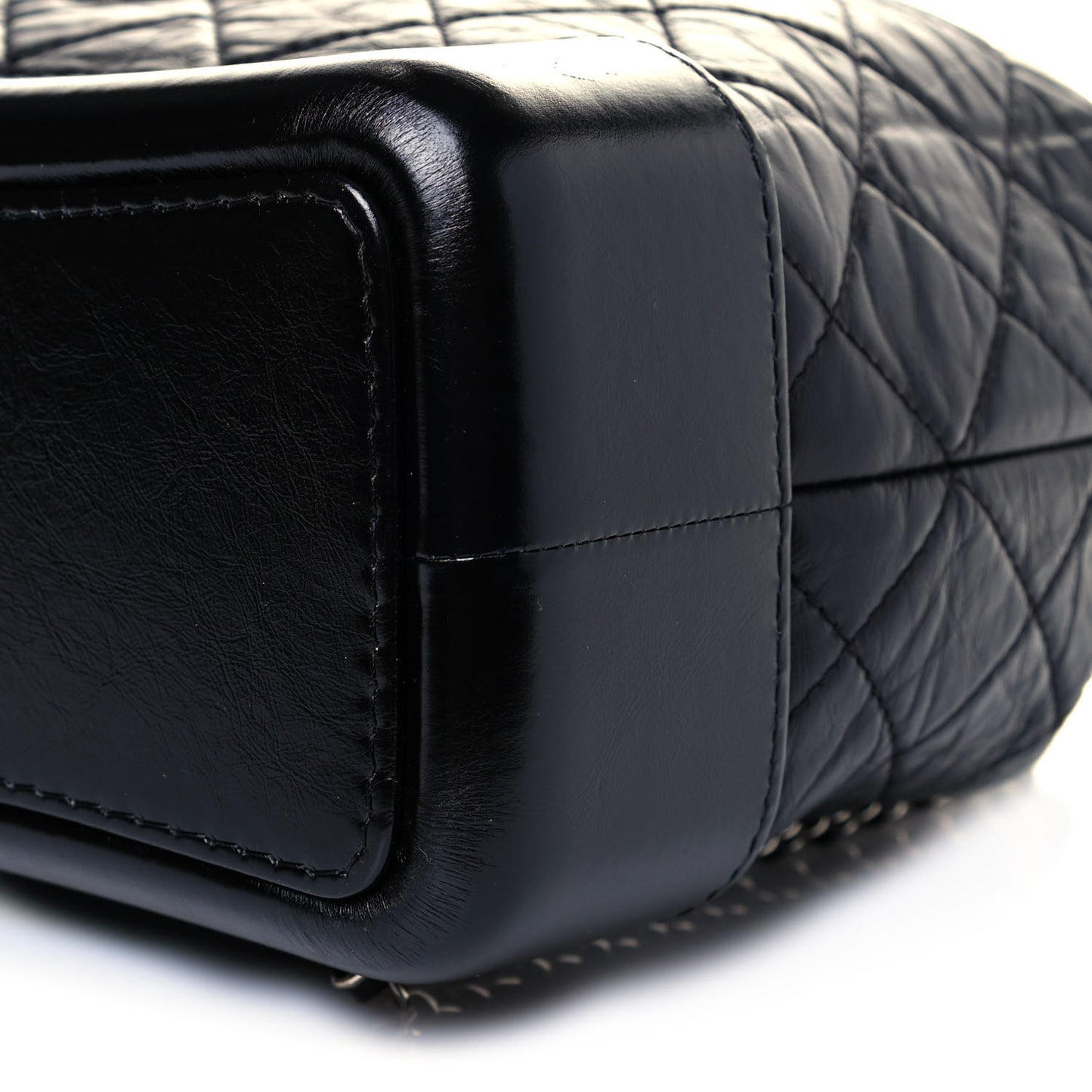Aged Calfskin Quilted Small Gabrielle Backpack Black