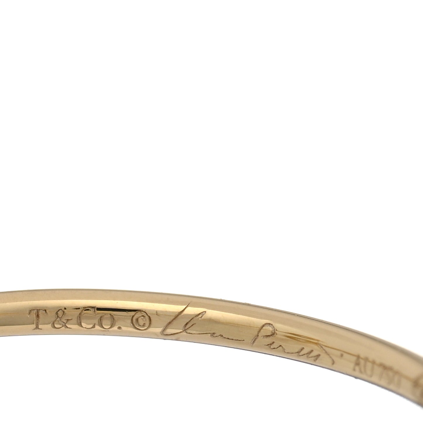 18K Yellow Gold Diamond Elsa Peretti Hoop Ring 53 6.25