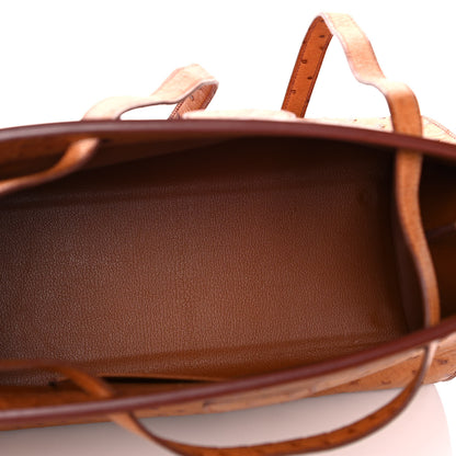 Hermes Ostrich Muzo Shoulder Bag Gold 5 of 12