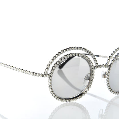 Chanel Pearl Round Sunglasses 71139 Silver 7 of 8