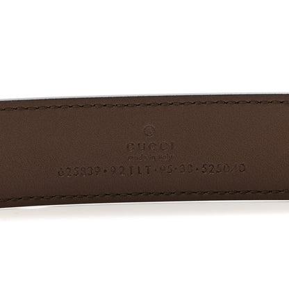 Gucci GG Supreme Monogram Matte Plutone Calfskin Double G 30mm Belt 95 38 Beige Ebony New Acero 3 of 6