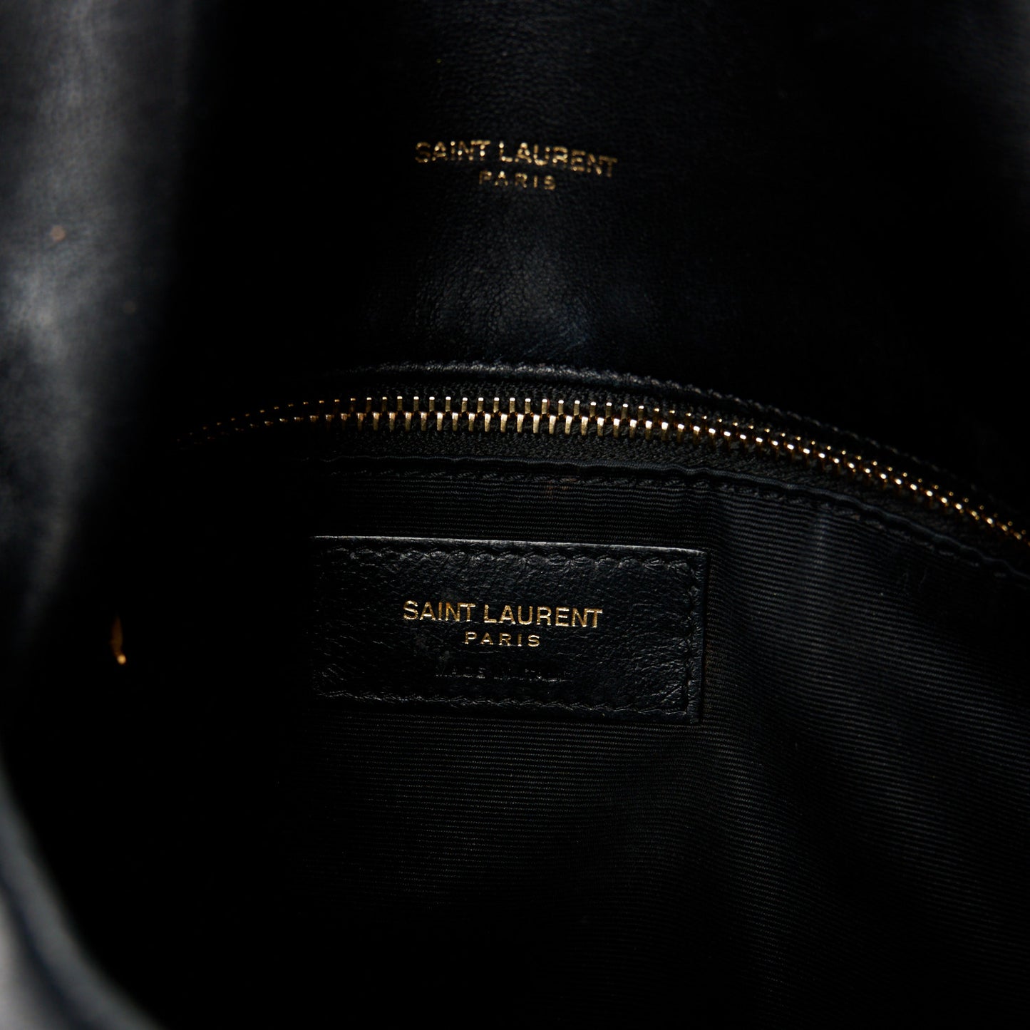 Lambskin Quilted Small Loulou Puffer Monogram Chain Satchel Black