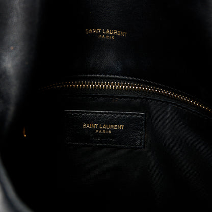 Saint Laurent Lambskin Quilted Small Loulou Puffer Monogram Chain Satchel Black 6 of 11